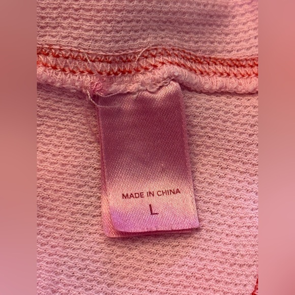 VS PINK VINTAGE Y2K PAJAMA SET “CHILL OUT” THERMAL HOODIE SHIRT & LEGGINGS RARE - Picture 12 of 15